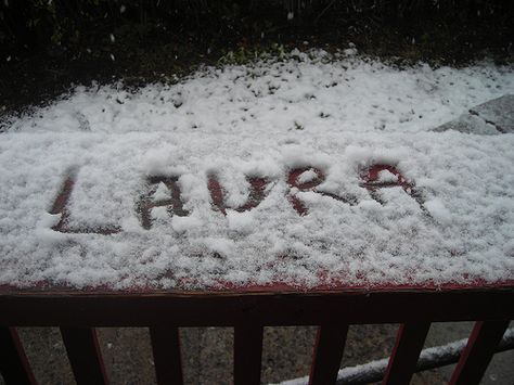 Laura in snow Laura Name Design, Laura Aesthetic, Aesthetic Letters, Creative Names, Good Luck Quotes, Cool Lettering, Name Design, The Snow, My Name