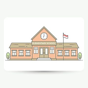 School Building Drawing Ideas, School Building Animation, Drawing Of A School Building, School Cartoon Building, School Drawing Building, School Building Illustration, Animated Teacher, School Backdrop, Memphis Modern