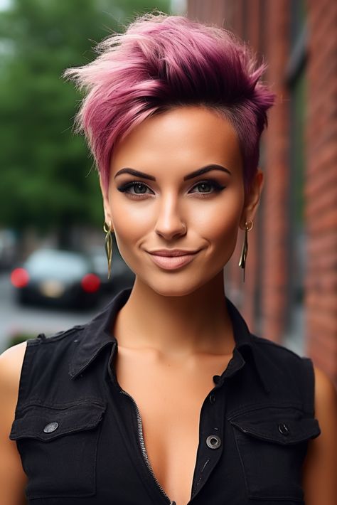 Pixie Cut Dyed Hair, Faux Hawk Pixie, Short Pixie Cuts, Short Hair Images, Short Hair Pixie Cuts, Edgy Short Hair, Sassy Hair, Faux Hawk, Edgy Hair