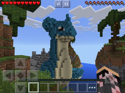 In mine craft pocket edition, lbsg server, you can break a block on the pier and drop into the water. If you swim on, you will see this amazing Loch Ness monster! Code: sg13.lbsg.net 19132 Water Monster, Mc Ideas, Loch Ness Monster, Minecraft Inspo, Ink Machine, Pocket Edition, Loch Ness, Into The Water, Minecraft Designs