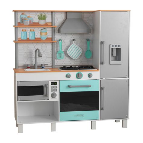 Gourmet Chef Play Kitchen with EZ Kraft Assembly™ - Play Kids Play Kitchens - Maisonette Kids Kitchen Accessories, Toy Kitchens, Play Kitchen Accessories, Wooden Play Kitchen, Play Kitchens, Kids Play Kitchen, Fun Organization, Play Kitchen Sets, Gourmet Chef