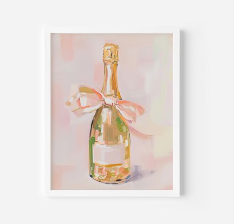 Champagne Bottle Print, Pink Bar Cart Print, Champagne Print, Digital download,Retro Cocktail Poster, Coquette Room Decor,Girly Preppy Print by ThePrintsVibe on Etsy Pink Bar Cart, Alcohol Prints, Preppy Painting, Champagne Art, Cute Easy Paintings, Bar Cart Print, Coquette Room Decor, Girly Preppy, Pink Bar