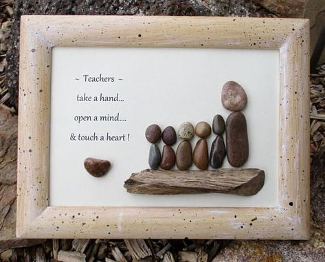 Teacher Appreciation Door Decorations, Easy Teacher Gifts, Education Preschool, Stone Pictures Pebble Art, Teacher Appreciation Gifts Diy, Beach Glass Crafts, Creative Birthday Cards, Principal Gifts, Cute Teacher Gifts