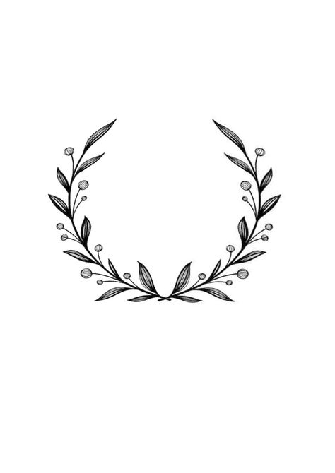 Fern Wreath Tattoo, Circle Leaf Tattoo, Floral Wreath Tattoo Design, Circle Vine Tattoo, Floral Wreath Tattoo, Laurel Wreath Tattoo, Diy Embroidery Art, Ivy Tattoo, Wreath Tattoo