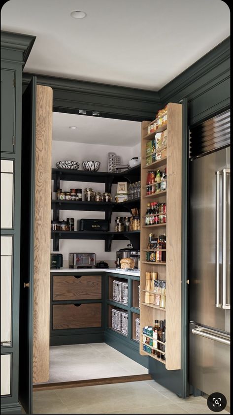 Tom Howley Kitchens, Tom Howley, Hidden Pantry, Pantry Room, Kitchen Pantry Design, Kitchen Extension, Kitchen Inspiration Design, Pantry Design, Kitchen Plans