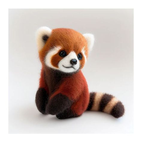 Needle Felted Red Panda, Wool Felting Animals, Easy Felt Crafts, Macrame Headband, Perfect Nursery, Needle Felting Diy, Needle Felted Christmas, Felt Animal, Wool Animals