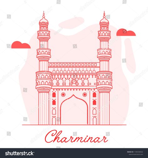 Charminar Hyderabad Vector IllustrationHyderabad#Charminar#Illustration#Vector Charminar Illustration, Charminar Sketch, Charminar Drawing, Hyderabad Illustration, Charminar Hyderabad, Geometric Art Animal, Mini Bricks, Sketch Images, God Photos