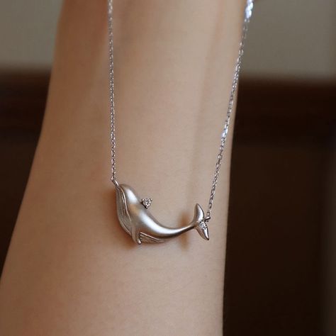 Women's silver necklace featuring a chubby whale pendant. #WhalePendant #SilverJewelry #CuteJewelry #OceanInspired #WhaleLovers Whale Jewelry, Necklace And Earring Sets, Whale Necklace, Earring Sets, Cross Chain, Apollo Box, Luxury Necklace, Necklace Design, Necklace Fashion