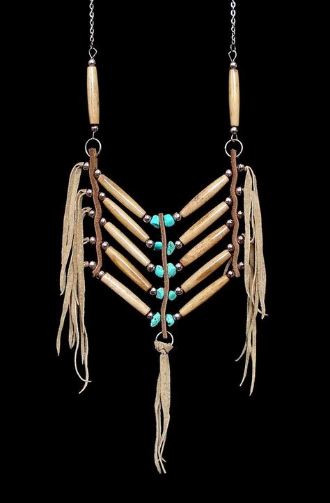 h ttp://lovely.sunnyvolcano.com/nativeamerican Native American Necklace, Diy Collier, Native American Crafts, Bone Jewelry, Native Jewelry, Native American Beading, Popular Jewelry, Native American Fashion, Diy Schmuck