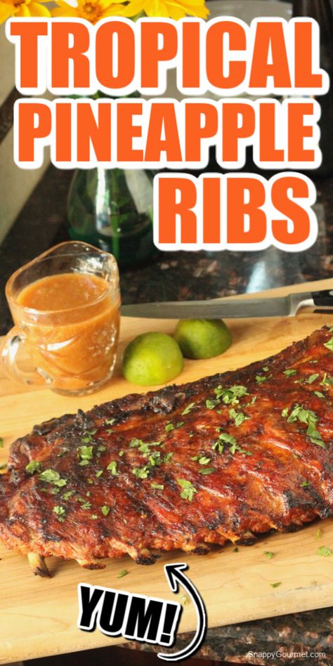 Hawaiian Bbq Ribs, Hawaiian Ribs Crockpot, Pineapple Ribs Oven, Pork Ribs Wrapped Around Pineapple, Ribs Wrapped Around Pineapple, Pineapple Spare Ribs Recipe, Pineapple Ribs Recipe, Pitboss Recipes, Hawaiian Ribs