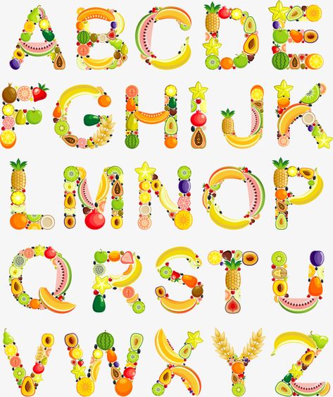 Fruit Letters, Alphabet Party, Fruit Logo, Minimalist Font, Letters Png, Kids Worksheets Preschool, Typography Alphabet, English Alphabet, Fruit Of The Spirit