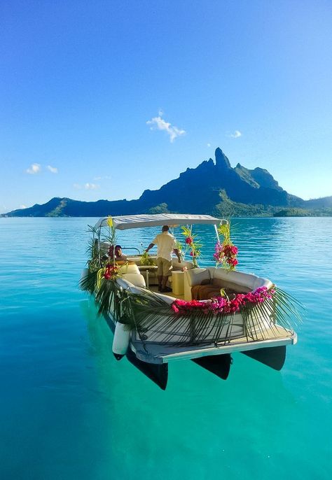 The St. Regis Bora Bora Resort St Regis Bora Bora, Bora Bora Vacation, Bora Bora Island, Grecia Santorini, Bora Bora Honeymoon, Bora Bora Resorts, Beach Honeymoon Destinations, Vacation Photography, Most Romantic Places