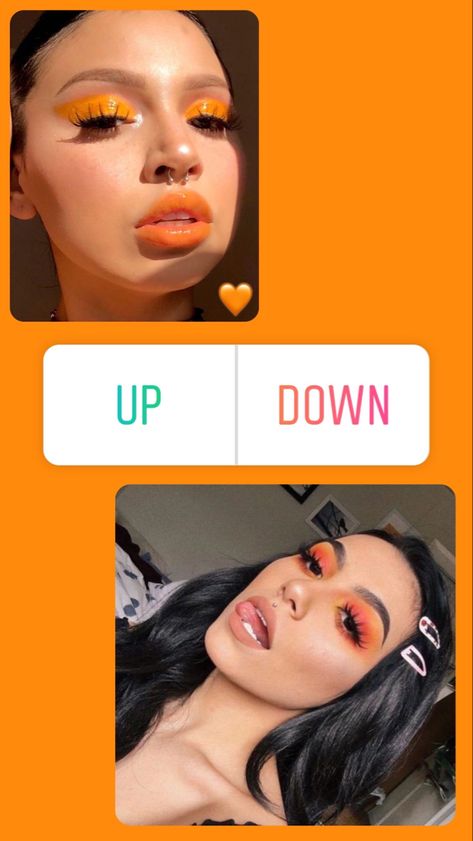 Makeup Polls For Instagram Story, Ig Games, Best Instagram Stories, Orange Makeup, Interactive Stories, Story Games, Instagram My Story, Stories Ideas, Instagram Makeup