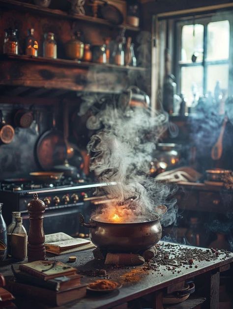 Healing Magic Aesthetic, Witches Hearth, Witches Cottage, Cleansing Rituals, Witchy Kitchen, Magical Home, Witch's Brew, Magic Aesthetic, The Witches