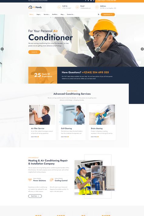 Our Work Website Design, Electrical Website Design, Handyman Website Design, Electrician Website Design, Hvac Website Design, Mr Handy, Free Canva Templates, Website Design Inspiration Layout, Aesthetic Post