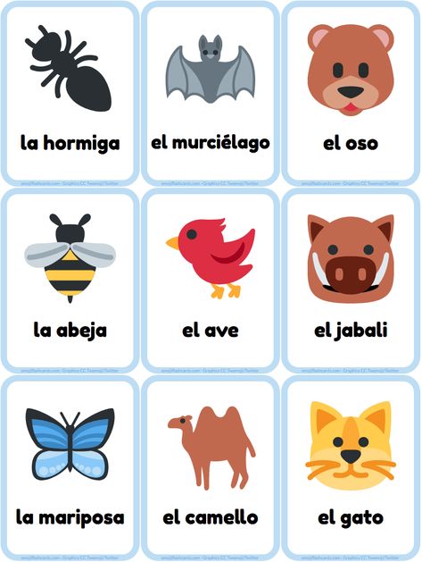 Freebie! Adorable, downloadable flashcards for multiple Spanish themes, such as animals, holidays, food, etc. Page also has free online quizzes and other world languages. Spanish Flashcards Printable Free, Printable Spanish Flashcards, Spanish Vocabulary Flashcards, Spanish Flash Cards, Animals In Spanish, Animal Flash Cards, Spanish Animals, Spanish Flashcards, Learn Brazilian Portuguese