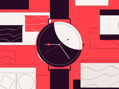 The clock is ticking by Alex Pirenis on Dribbble Watch Motion Graphics, Clock Motion Graphic, Clock Graphic Design, Clock Animation, Motion Reference, Watch Animation, Watch Gif, Clock Illustration, Graphic Motif