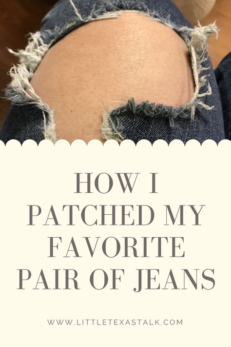 Knee Patches For Jeans Women, How To Patch Jeans By Hand, Denim Repair Patching Jeans, Patch Clothes Fashion, Patched Knee Jeans, Adding Patches To Jeans, How To Put Patches On Jeans, How To Embellish Jeans, Jeans Patches Diy Ideas