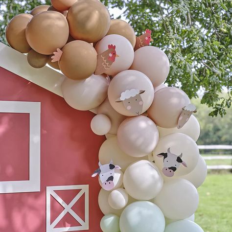 Décoration anniversaire ferme - Anniversaire pour enfant Farm Themed Party, Paper Balloon, Farm Themed Birthday Party, Balloon Arch Kit, Ginger Ray, Pastel Balloons, Construction Party, Farm Party, Farm Birthday