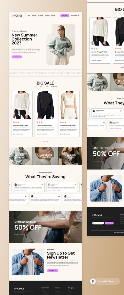 Fashion ECommerce - Landing Page — Themes & Templates on UI8 Aesthetic Ecommerce Website, Websites For Clothes Online Shopping, Fashion Ecommerce Web Design, Fashion Website Layout, Landing Page Ecommerce, Ecommerce Aesthetic, Fashion Landing Page, Ecommerce Landing Page, Posters Layout