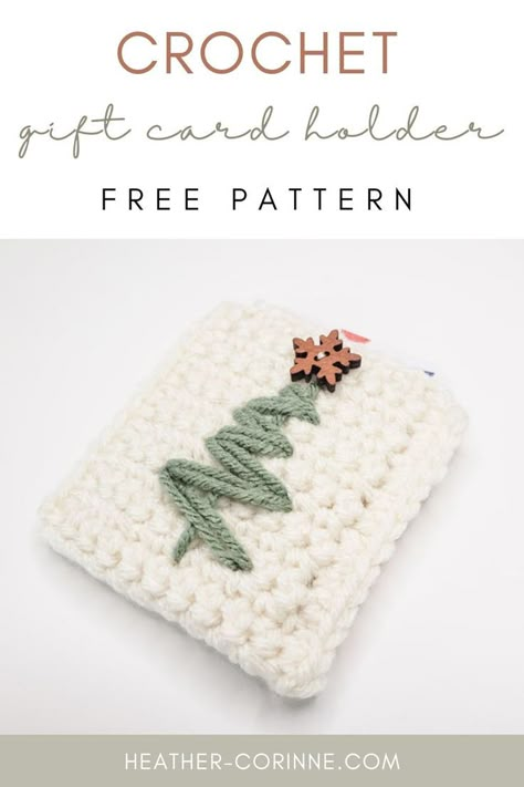 My Crochet Christmas Tree Gift Card Holder is a free pattern here on my blog! This beginner friendly holiday pattern is a quick way to add a handmade touch to your gifts! Scroll down for the free pattern. Small Christmas Tree Gift Ideas, Crochet Pattern Gift Card Holder, Crochet Neighbor Christmas Gifts, Best Selling Crochet Items For Christmas, Sew Gift Card Holder Free Pattern, Crochet Christmas Card Holder, Crochet Mitten Gift Card Holder, Gift Card Crochet Holder, Free Crochet Gift Card Holder Patterns