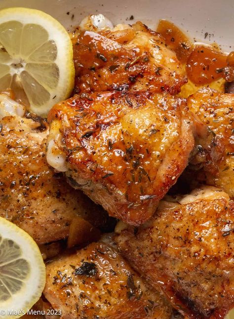 Honey Chicken Thigh Recipes, Garlic Chicken Thigh Recipes, Lemon Chicken And Veggies, Instant Pot Recipes Chicken Thighs, Chicken Thigh Recipes With Skin, Boneless Skinless Chicken Thigh Dinner, Chicken Recipes Light, Thigh Fillet Chicken Recipe, Whole Chicken Healthy Recipes