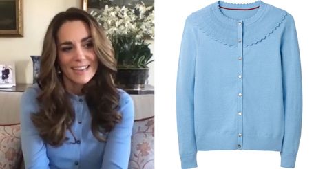 Kate Middleton loves these scallop detailed sweater Kate Middleton Latest News, Kate Middleton Latest, Boden Dress, Classic Cardigan, Kate Middleton Style, Gathered Sleeves, Detailed Sweater, Duchess Kate, Blue Cardigan