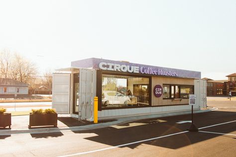 DRIVE-THRU COFFEE SHOP Drive Thru Coffee Shop Design, Container Drive Thru, Drive Through Coffee Shop, Drive Thru Coffee Shop, Coffee Drive Thru, Coffee Shack, Drive Thru Coffee, Container Coffee Shop, Restaurant Plan