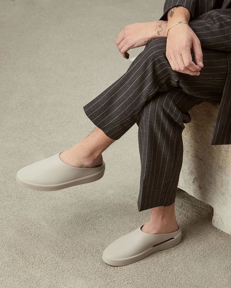 Fear of God California Slip-On: Official Images & Release Info Fear Of God Slip On, Fear Of God Loafer, Fear Of God California Outfit, Fear Of God Slides, Sandal Photoshoot, Shoes Photoshoot Ideas, Fear Of God California, Fear Of God Shoes, Adidas Yeezy Foam Runner