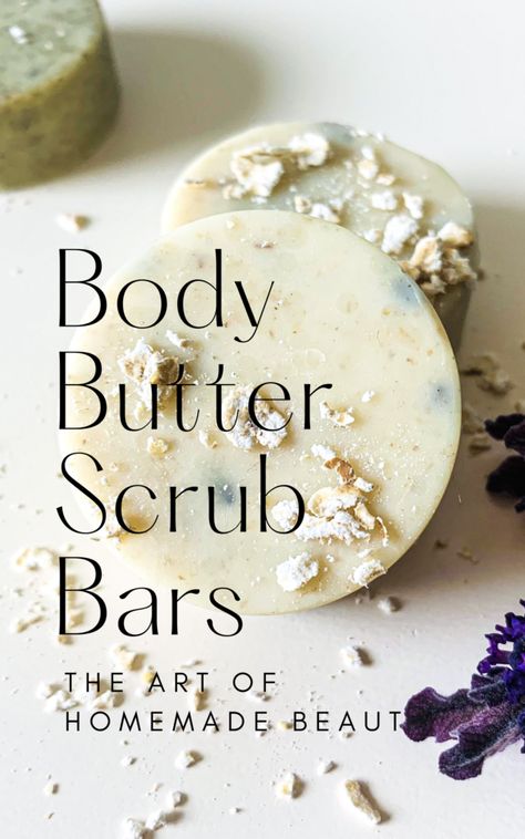 Shea Butter Body Scrub Diy, Body Scrub Bars Diy, Breastmilk Body Butter, Body Butter Display Ideas, Body Scrub Bar, Diy Body Products Recipes, Sugar Scrub Bars Diy, Diy Body Care Recipes, Scrub Bars Diy