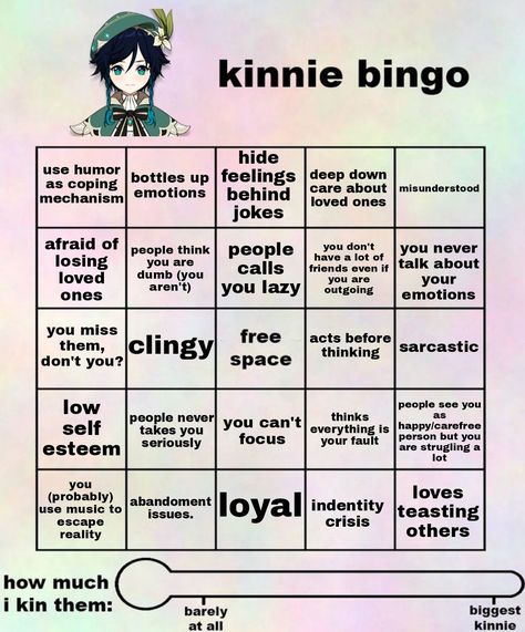 Kinne Bingo Genshin Impact, Genshin Impact Kin Bingo, Venti Kinnie Bingo, Genshin Kin Bingo, Kinnie Bingo Template, Genshin Bingo, Kinnie Bingo Genshin, Genshin Kin, Kin Bingo