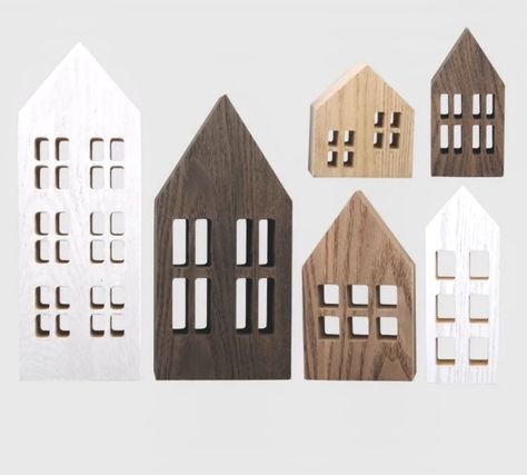 Sewn Christmas Ornaments, Cute Little Houses, Wood Houses, Small Wooden House, House Template, Clay Crafts Air Dry, Home Decor Crate, Wooden Houses, Christmas Tree Ideas