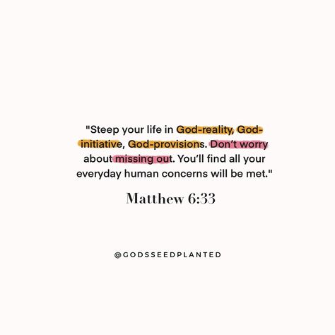 God’s promise… 👉🏼 “But seek first His kingdom and His righteousness, and all these things will be given to you as well.” (Matthew 6:33) Relying on God 👉🏼 When we put God first, everything else falls into place. His provision is abundant when we align our hearts with His kingdom and righteousness. Anything else to add 👉🏼 Let’s make seeking God our top priority, trusting that He will provide for all our needs in His perfect timing. GSP is continually dedicated to creating a safe space and... Put God First Bible Verse, Gods Perfect Timing Quotes, God's Perfect Timing Quotes, Put God First Quotes, Perfect Timing Quotes, Safe Space Quotes, Assurance Quotes, Relying On God, Spiritual Reminders