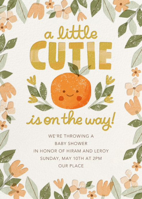 Whether it's a girl, a boy, or a surprise, find customizable baby shower invitations you can send via email, text message, or shareable link. Add registry links and track adult vs kid RSVPs, too. Bos Baby, Cutie Is On The Way, Online Baby Shower Invites, Online Baby Shower, Orange Baby Shower, Belated Birthday Card, Kids Birthday Themes, Paperless Post, Birthday Cards For Her