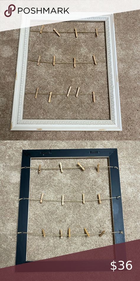 White Vintage Clothespin Picture Frame Blaze Birthday, Permanent Jewelry, Picture Frame Shop, Clothespins, Photo Craft, Frame Shop, Clothes Pins, Picture Wall, White Vintage