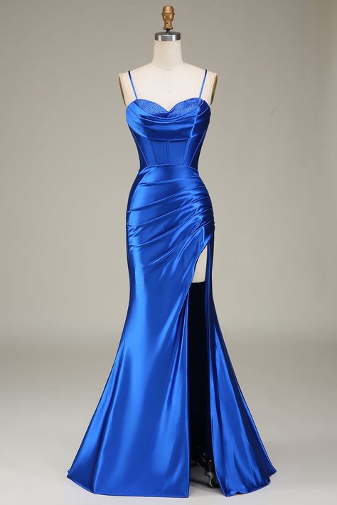 Royal Blue Dresses Formal, Prom Dresses Shopping, Blue Dresses Mini, Royal Blue Homecoming Dresses Long, Royal Blue Silk Prom Dress, Prom Dress Blue Royal, Blue Prom Dresses 2024, Prom Royal Blue Dress, Prom Dresses Slim Fit