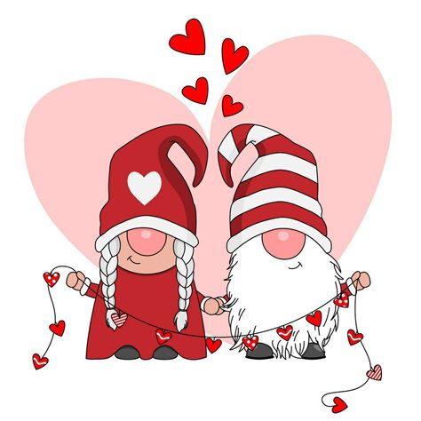 Balloons Illustration, Hands Vector, Love Gnome, Cartoon Designs, Girl Gnome, Valentine Crafts For Kids, Hello December, Valentines Art, Valentines Card