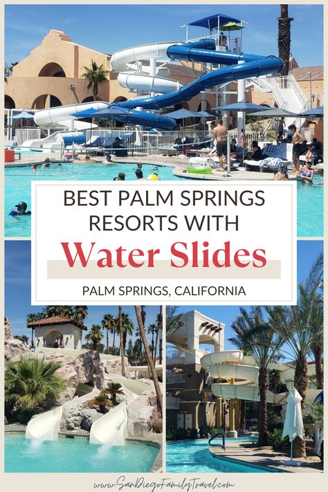 Looking for the best Palm Springs family resorts with with water slides? If you're visiting Palm Springs, there are a number of great hotels with water slides, amazing pools, and other great amenities. Here’s a guide to Palm Springs California resorts to help you plan a great family vacation. Palm Springs Resorts, Palm Springs Hotel, Desert Vacation, California Resorts, Palm Springs Hotels, Water Playground, Family Friendly Resorts, Hills Resort, Resort Style Pool