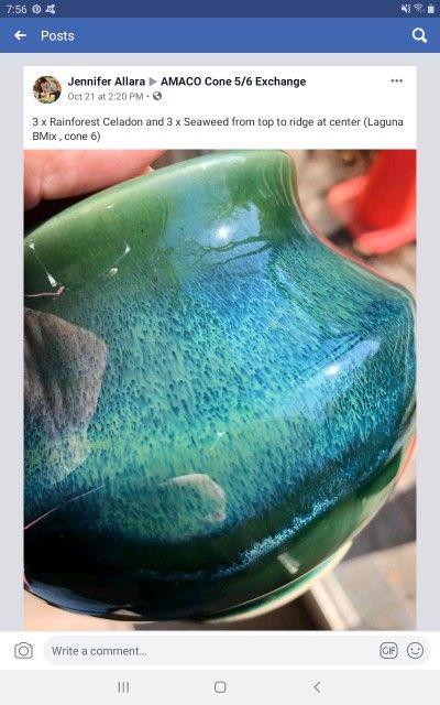 Amaco Rainforest, Rainforest Glaze, Glazing Pottery, Glazing Ideas, Glaze Colors, Glaze Combinations, Pottery Lessons, Glaze Combos, Glaze Ideas