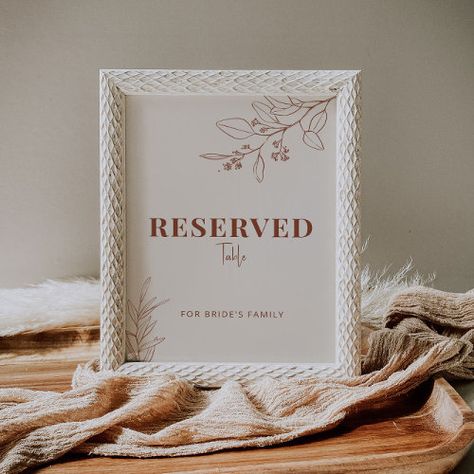 $8.50 | Reserved Wedding Sign #boho wedding sign, beige wedding sign, floral wedding sign, bohemian wedding sign, wedding table sign, wedding signs, reserved sign, boho wedding reserved sign, reserved table sign, floral wedding reserved sign Mimosa Bar Wedding, Reserved Wedding Signs, Floral Wedding Sign, Unplugged Wedding Sign, Photo Booth Sign, Booth Wedding, Wedding Ceremony Signs, Unplugged Wedding, Beige Wedding