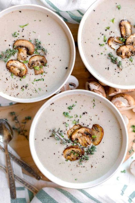 Dairy Free Cream Of Mushroom, Broth Soup Recipes, Gut Healing Soup, Bone Broth Soup Recipes, Vegan Cream Of Mushroom Soup, Vegan Cream Of Mushroom, Bone Broth Soup, Vegan Pumpkin Soup, Broth Soup