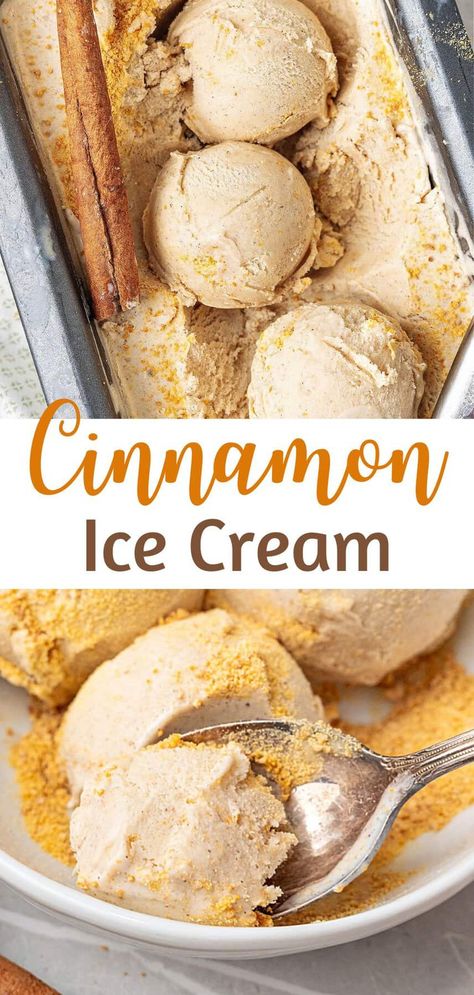 Homemade Cinnamon Ice Cream, Churned Ice Cream Recipes, Cinnamon Ice Cream Recipe, Apple Crumb Bars, Make Popsicles, Maple Ice Cream, Frozen Recipes, Fudge Ice Cream, Cinnamon Ice Cream