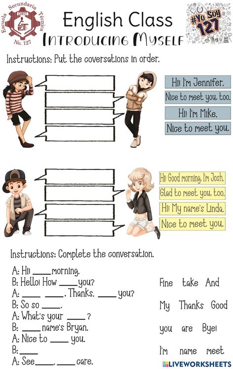 Introducing My Self, Introducing Myself Ideas, Ks2 English Worksheets, English Worksheets For Grade 1, Nonstandard Measurement, Self Introduction, Introducing Myself, Free English Worksheets, Worksheets For Grade 1