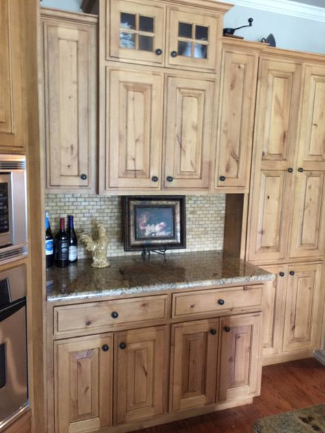 Stained Knotty Alder Cabinets Knotty Alder Stain Colors, Rustic Alder Kitchen Cabinets, Alder Stain Colors, Stained Knotty Alder Cabinets, Knotty Alder Stain, Knotty Alder Kitchen Cabinets, Alder Wood Kitchen Cabinets, Knotty Alder Kitchen, Alder Kitchen Cabinets