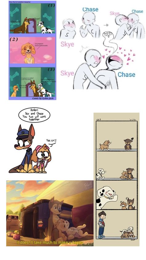 Paw Patrol Fanart, Chase X Skye, Chase Paw Patrol, Art Reference Poses, Paw Patrol, Art Reference, Fan Art, Writing, Comics