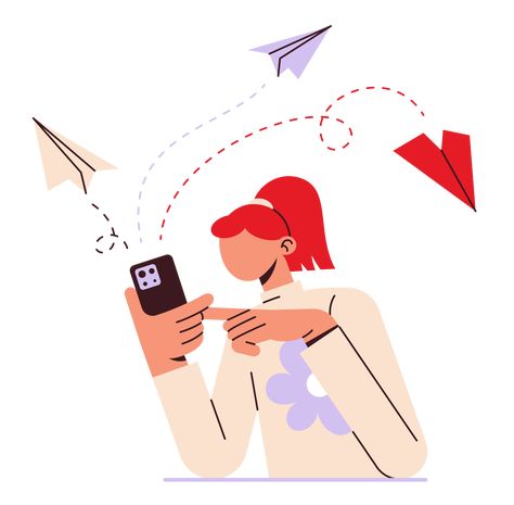 Holding Phone Illustration, Smartphone Illustration, Phone Clipart, Plane Illustration, Message Illustration, Onboarding Template, Phone Png, Phone Illustration, Sending Letters