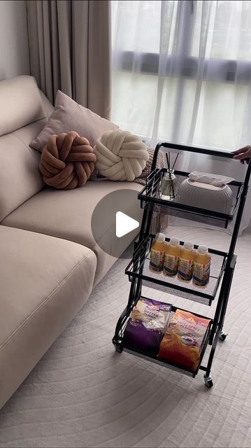 The Leongs on Instagram: "We love snacking and having our meals at the sofa (anyone else too? 🤭). And so we’ve been looking for a trolley cart that can store our snacks and double up as our coffee table. We lucked out and came across this versatile trolley cart from @jrk.sg! It can transform from a cart to a temporary table so we can have our meals at the sofa, and then convert it to a shelf for display after which ✨ We also love how sleek it looks and the superb quality! It’s so sturdy that we don’t have to worry about it toppling! We’ll drop the product link in our “Living Room” highlights (in our profile) or you can also get it in these platforms: Lazada: https://s.lazada.sg/s.YdKz1?cc Shopee: https://shope.ee/2VRVOgtiD3 Alternatively, DM us for the links! Do note that links are f Snack Trolley, Room Hacks, Dollar Store Hacks, Trolley Cart, Double Up, Home Organization Hacks, Organization Hacks, A Shelf, Dollar Stores