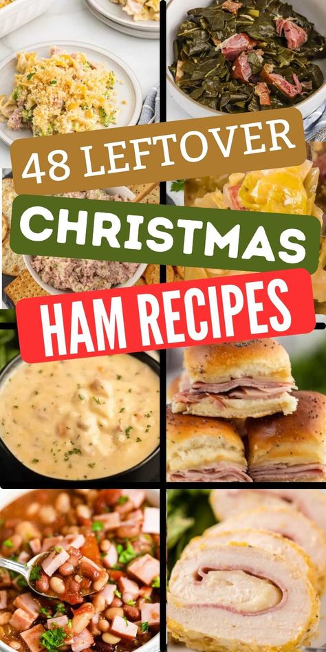 These Leftover Christmas Ham Recipes is just what you need to turn your leftovers into a delicious meal idea. If you have leftover ham from your holiday meals, make one of these easy and delicious 48 recipes. Turn your leftover ham into a breakfast casserole, ham and bean soup recipe and cheese quiche. #christmasonadime #leftoverchristmashamrecipes #leftoverhamrecipes Recipes With Diced Ham, Breakfast Casserole Ham, Leftover Ham Recipes Casseroles, Ham Recipes Healthy, Leftover Ham Casserole, Recipes Using Ham, Crockpot Ham And Potatoes, Christmas Leftovers Recipes, Ham Dinner Recipes