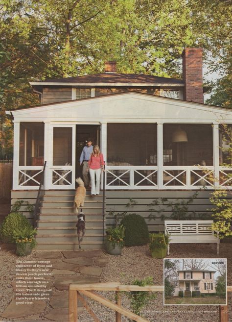 Screened Front Porches, Dogs Walking, Screened Porch Designs, Porch Remodel, Porch Addition, Building A Porch, Porch Makeover, Front Porch Ideas Curb Appeal, Porch Railing