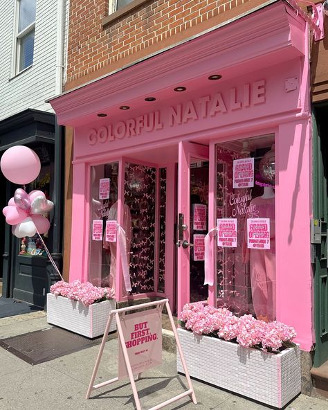 WE ARE OPEN WEST VILLAGE! 💖 come visit the cutest and pinkest spot in the neighborhood 🎀 open mon-sat 11-7 & sun 11-6 🛍️🫶 Bloxburg Town, Pink Store, Cute Store, Salon Interior Design, Nyc Shopping, Pink Vibes, We Are Open, Boutique Stores, West Village